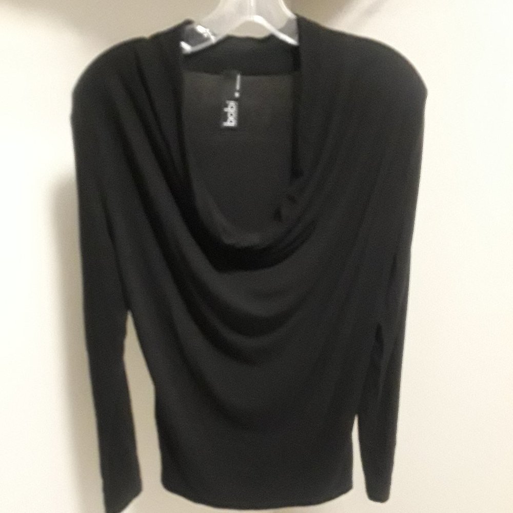 Black modal thermal cowl-neck long-sleeve tee - never worn